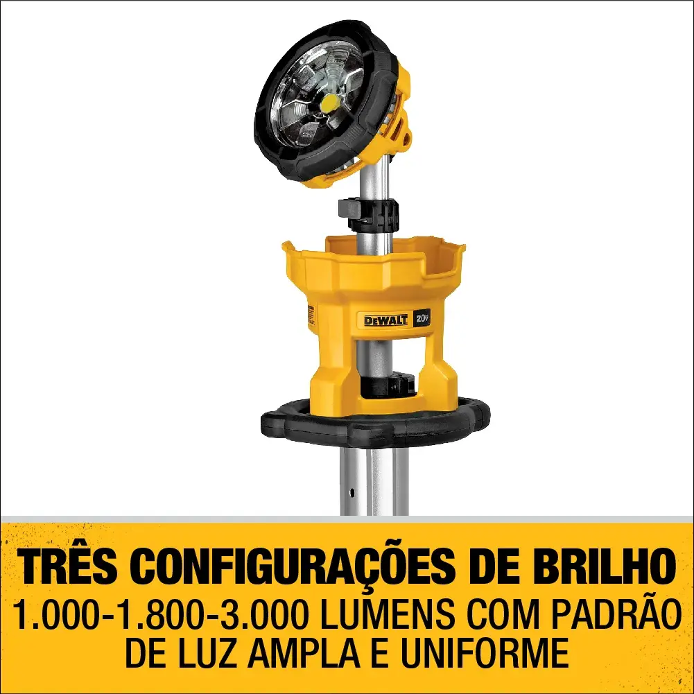 LUZ® TRIPÉ DEWALT LED XR® DE 18V (Apenas Ferramenta)