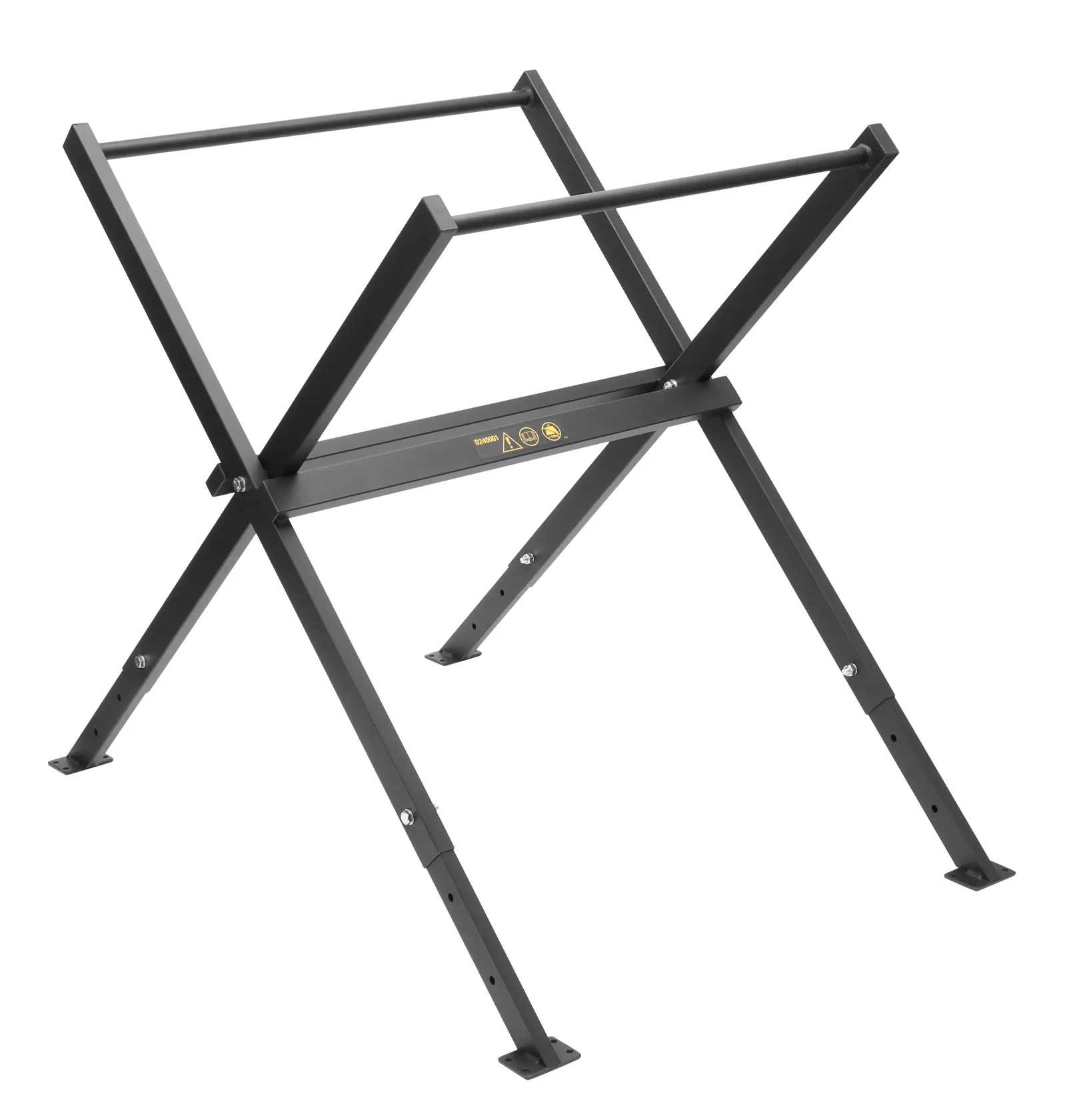 Suporte metálico DEWALT para fotografia, SKUs D240001-XJ, D240001. Estrutura dobrável em X.