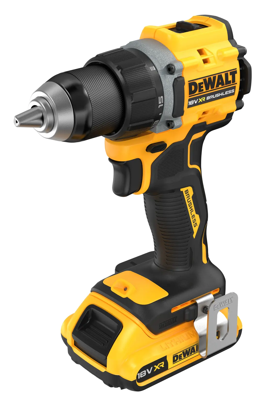 Berbequim Aparafusador sem escovas XR 18V 13mm 74Nm Li-Ion 2Ah com mala TSTAK