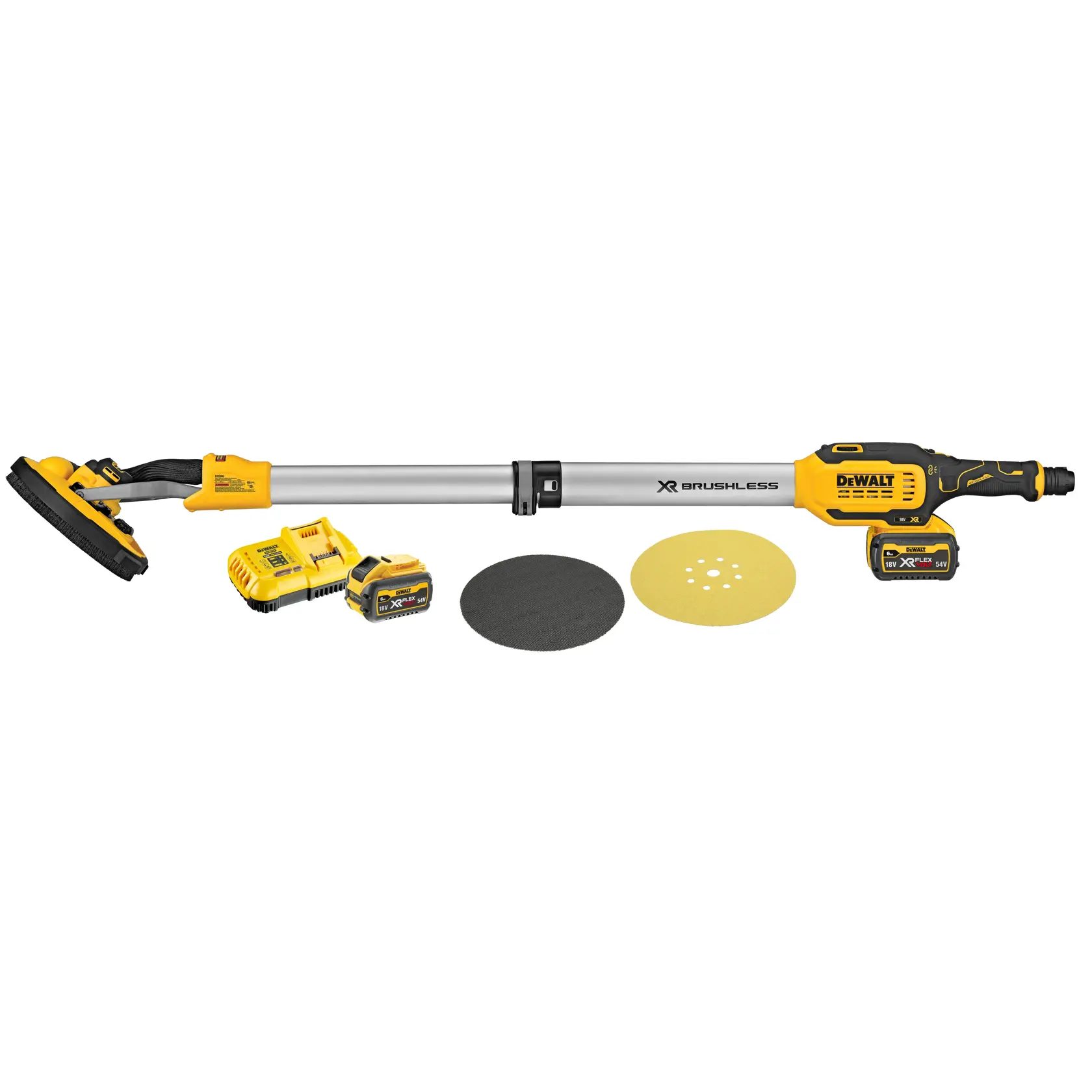 Lixadora Gesso Cartonado Telescópica XR 18V con 2 baterias XR FLEXVOLT 54V/18V Li-Ion 6Ah