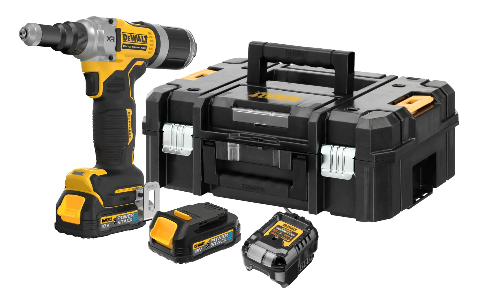 Rebitadora sem escovas 6,4mm XR 18V POWERSTACK compacta