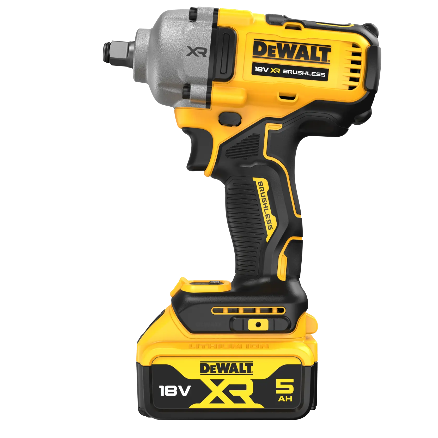 Chave Impacto sem escovas XR 18V Li-Ion 5Ah 1/2" Torque Médio com anel de retenção
