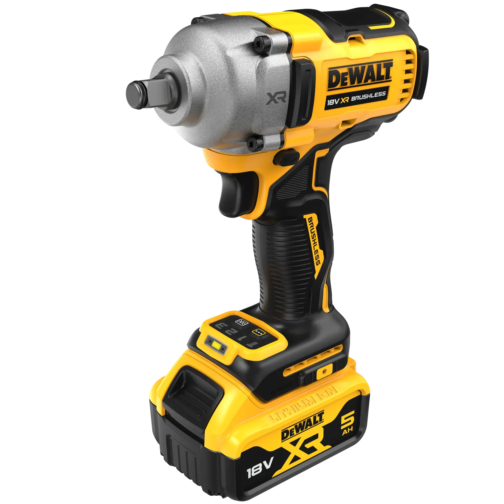 Chave Impacto sem escovas XR 18V Li-Ion 5Ah 1/2" Torque Médio com anel de retenção