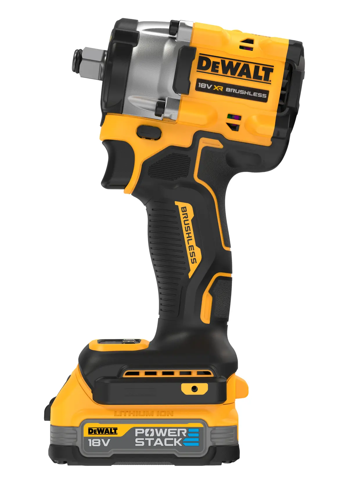 Chave Impacto sem escovas XR 18V POWERSTACK 1/2" Torque Médio con anel de retenção