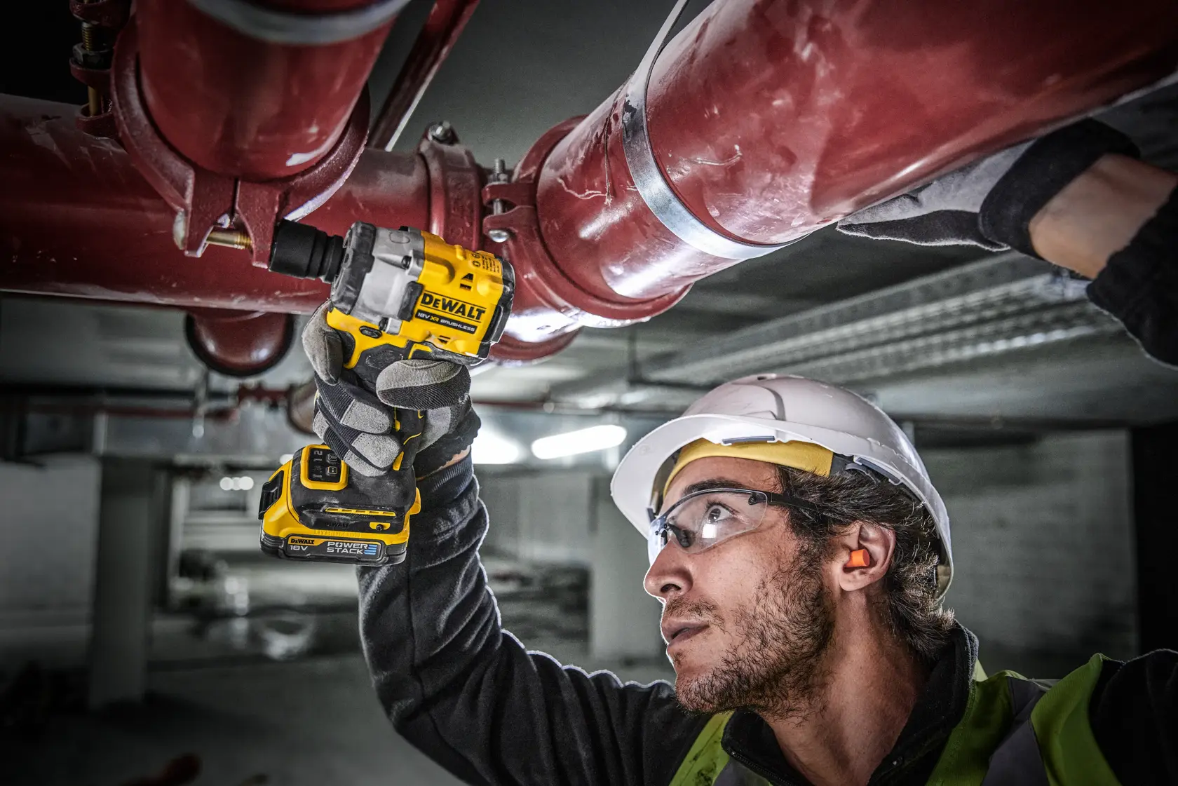 Chave Impacto sem escovas XR 18V POWERSTACK 1/2" Torque Médio con anel de retenção