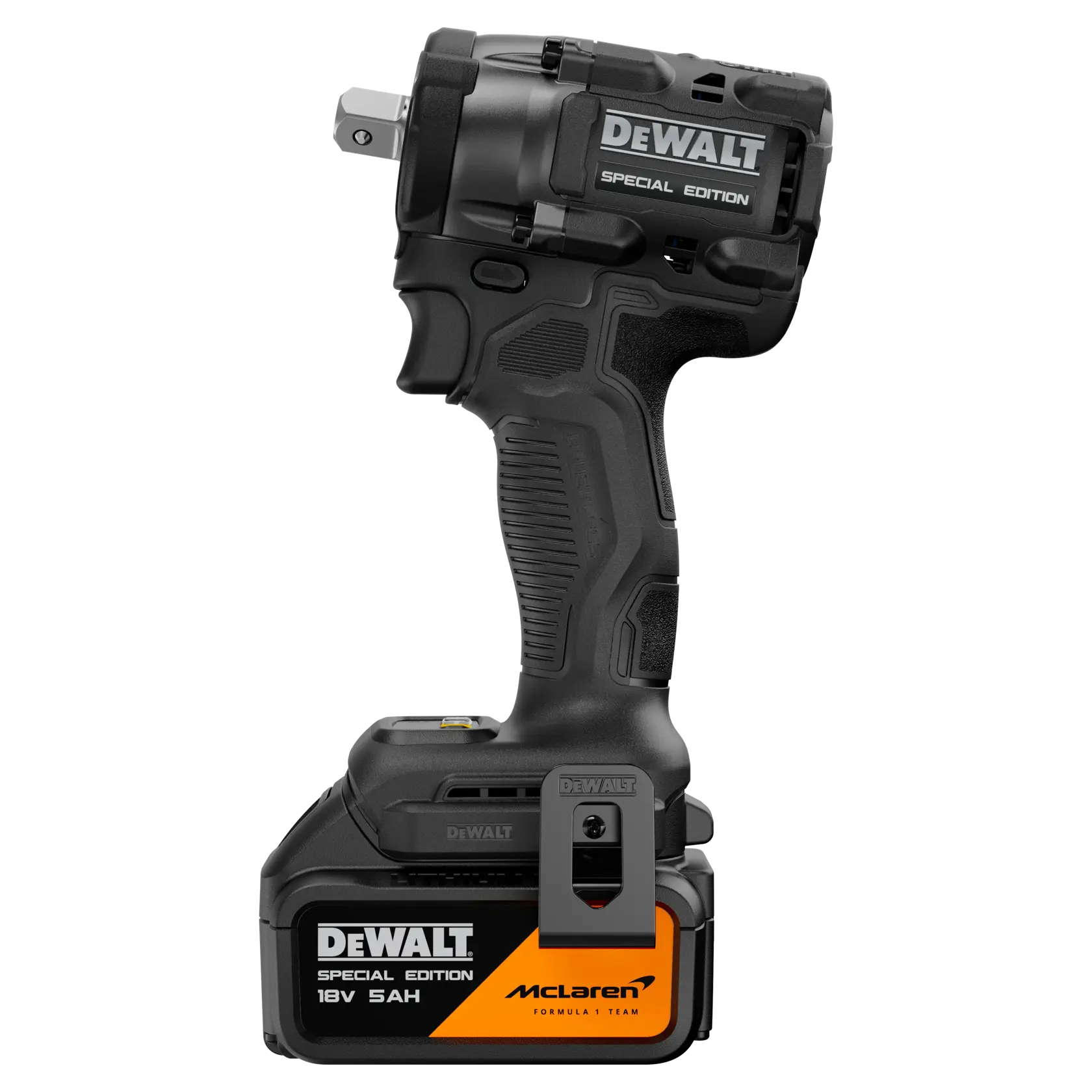 Chave Impacto McLaren sem escovas XR 18V 1/2" 406Nm com pin de detenção com 2 baterias Li-Ion 5Ah e mala TSTAK®