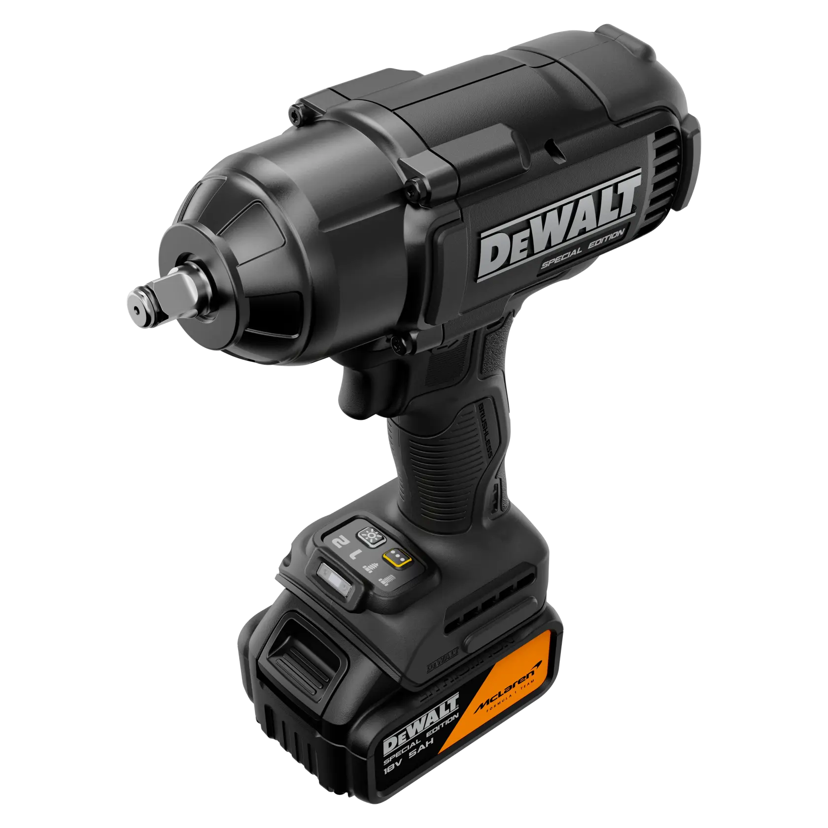 Chave Impacto McLaren sem escovas XR 18V 1/2" Alto Torque 1.356Nm com anel de retenção com 2 baterias Li-Ion 5Ah com mala TSTAK® II
