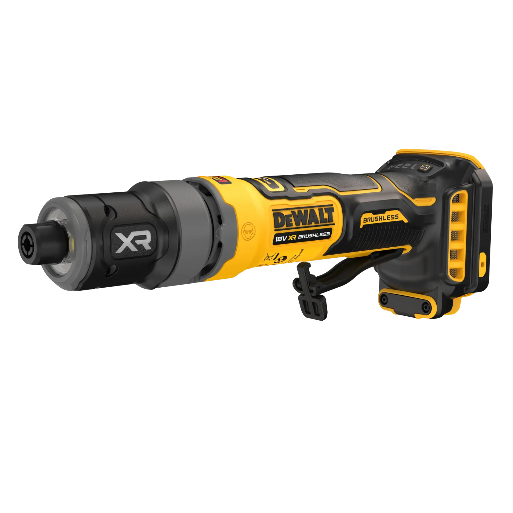 Ferramenta DEWALT DCG420N-XJ, DCG420N para fotografia. Design portátil amarelo preto.