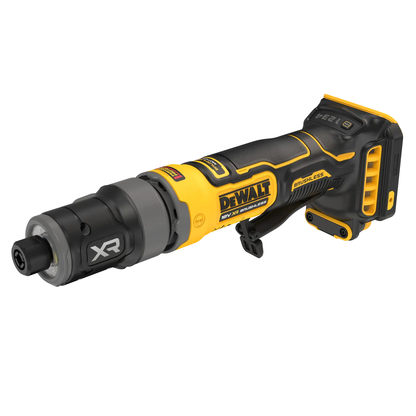 Ferramenta sem fio DEWALT, DCG420N-XJ e DCG420N, preta/amarela, categoria fotografia.