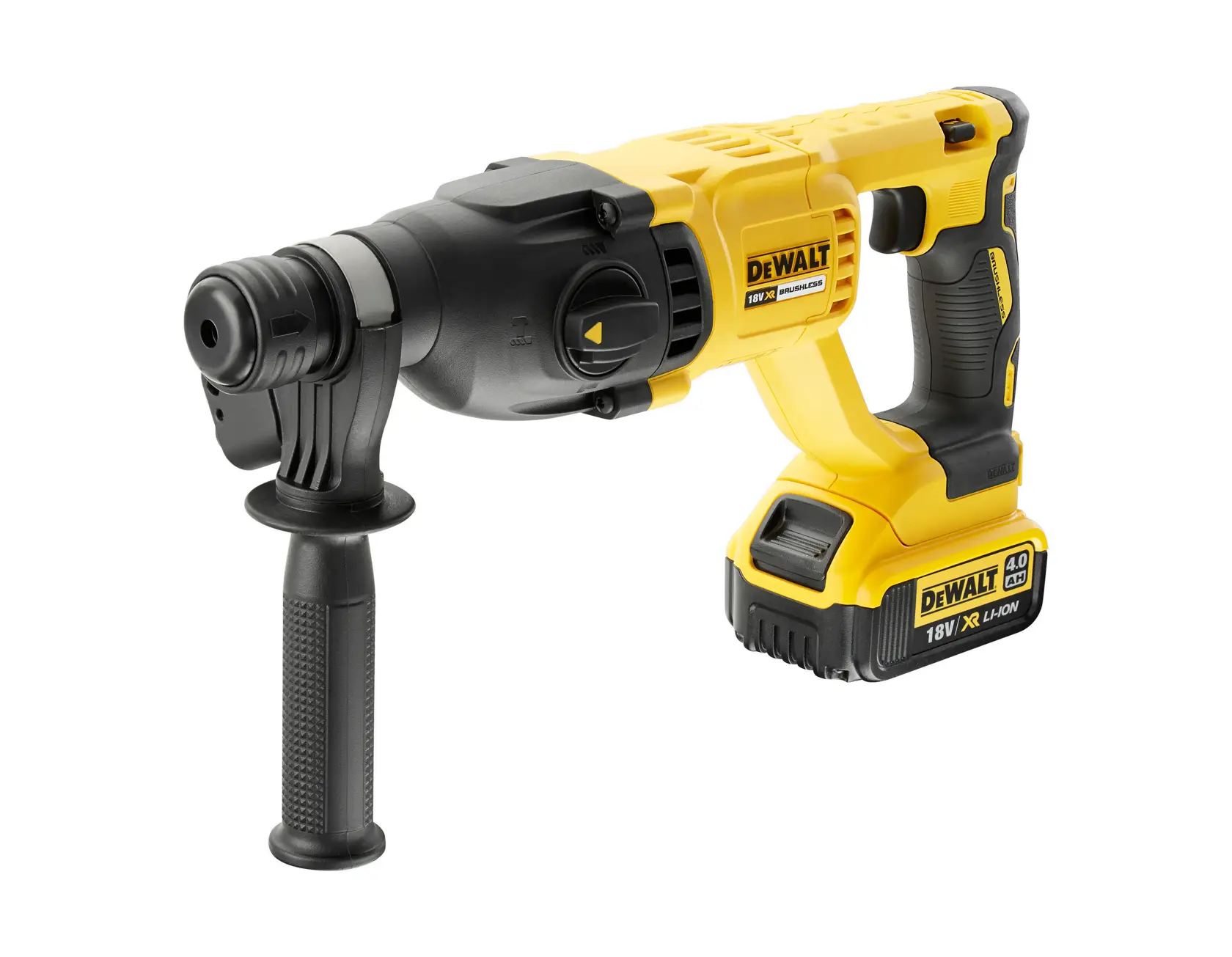 Furadeira de martelo DEWALT® 18V XR® Brushless 26mm SDS Plus - 1 x 4Ah