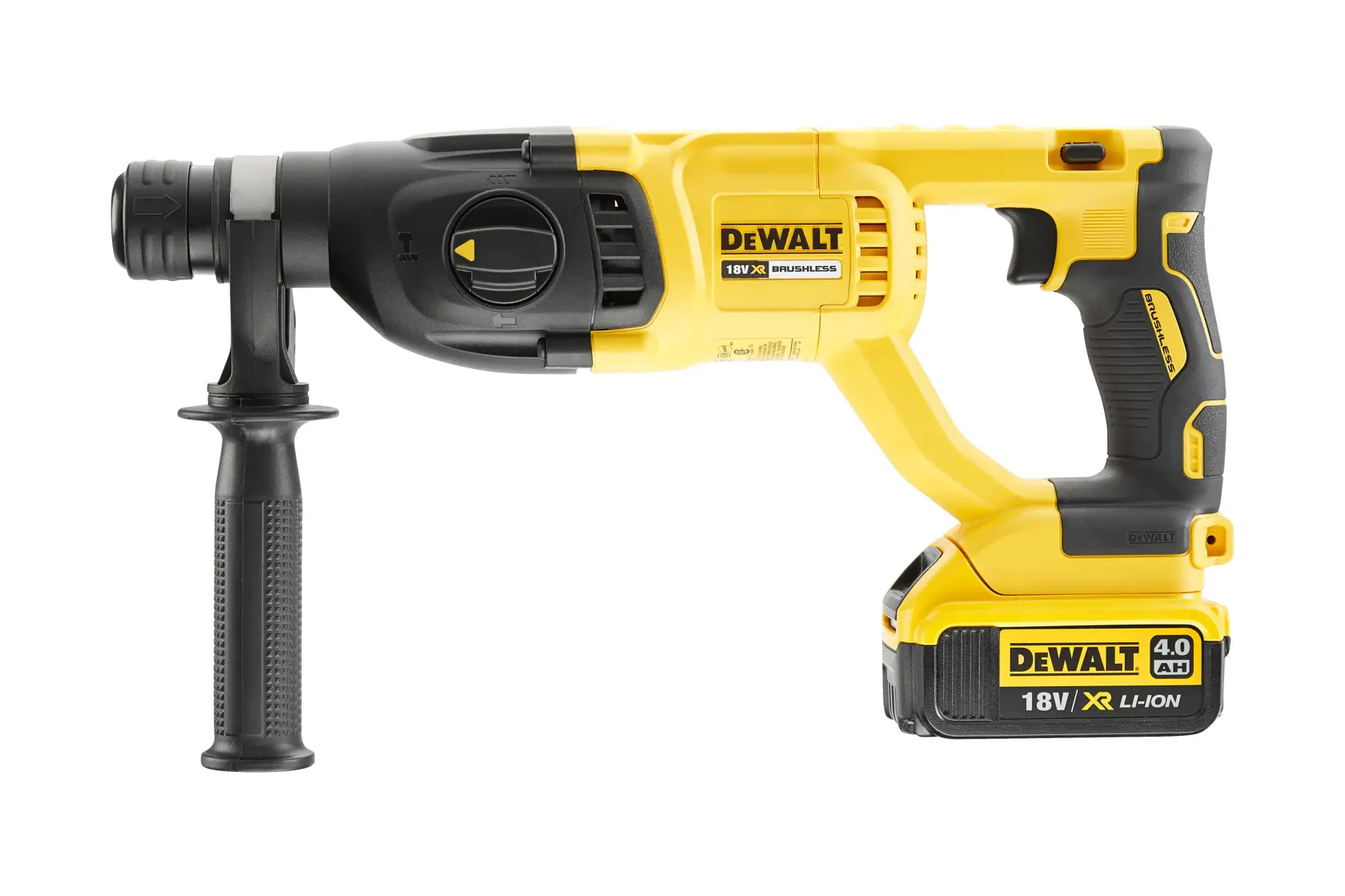 Furadeira de martelo DEWALT® 18V XR® Brushless 26mm SDS Plus - 1 x 4Ah