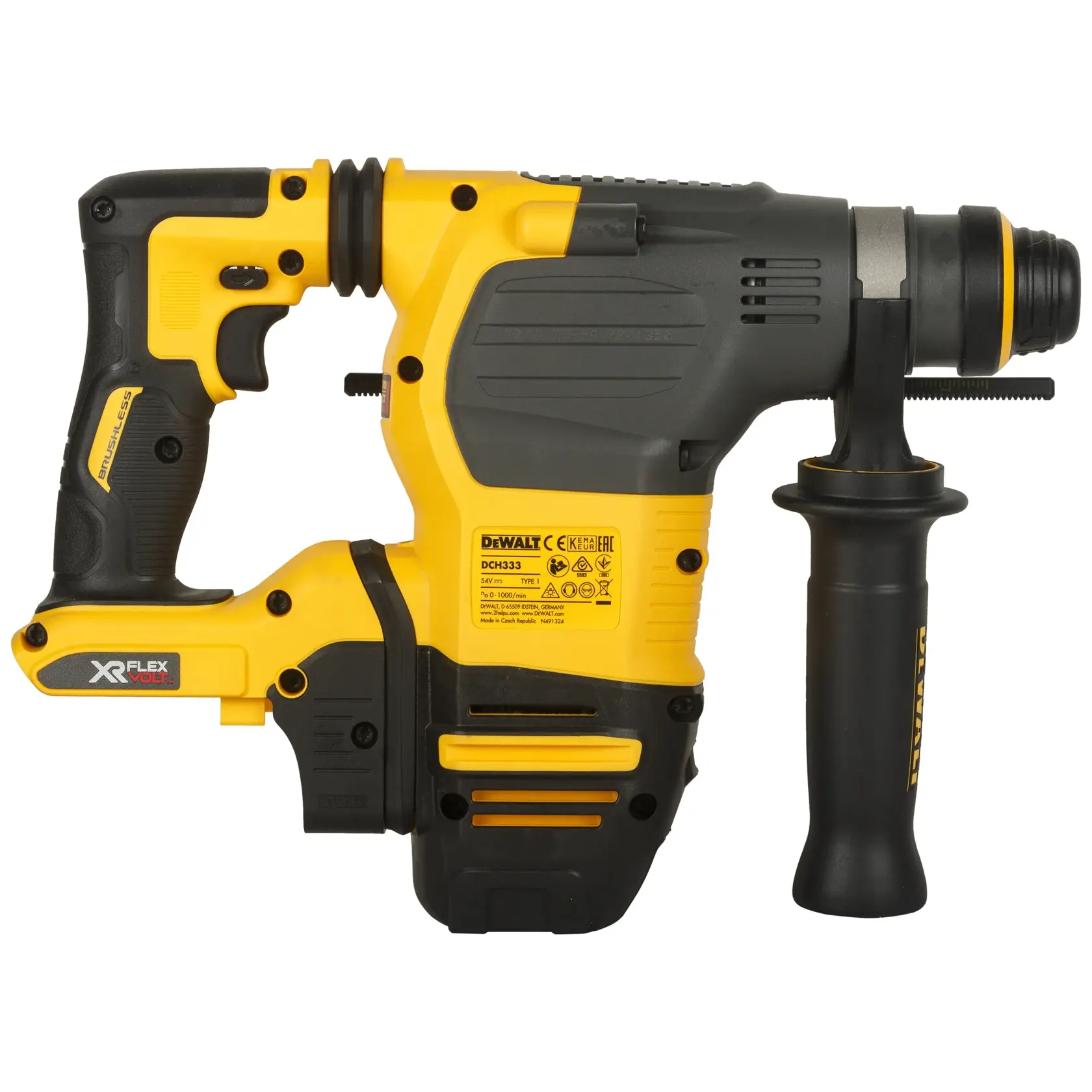 Martelo Eletropneumático sem escovas XR FLEXVOLT 54V SDS-Plus 3,5J 3 Modos sem carregador/bateria com mala TSTAK VI
