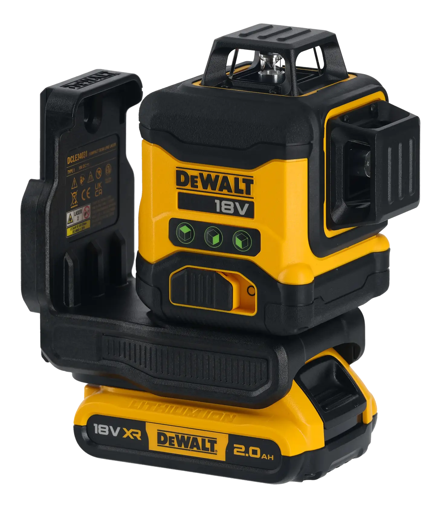 Kit Nível laser verde de 3 linhas 360° XR 18V e berbequim de percussão sem escovas XR 18V