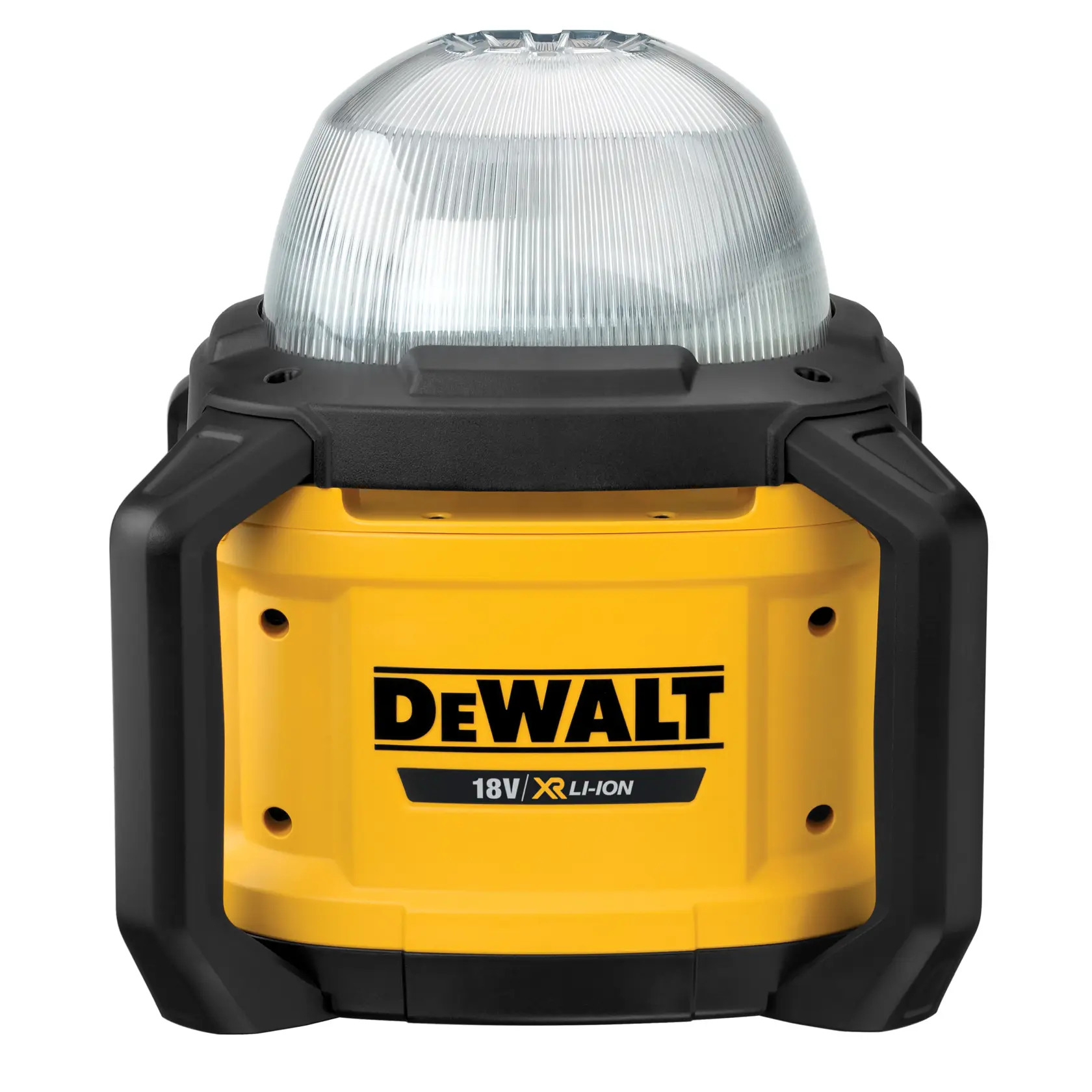 Lámpara LED DEWALT DCL074N, DCL074-XJ fotografía. Amarillo, negro, diseño domo, 18V XR Li-Ion.