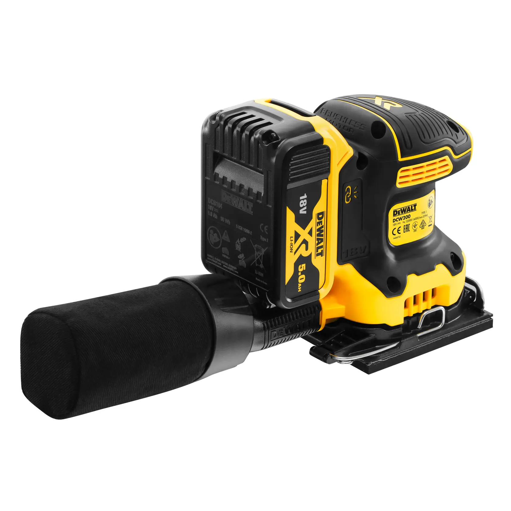 Lixadora Vibratória sem escovas XR 18V Li-Ion 5Ah
