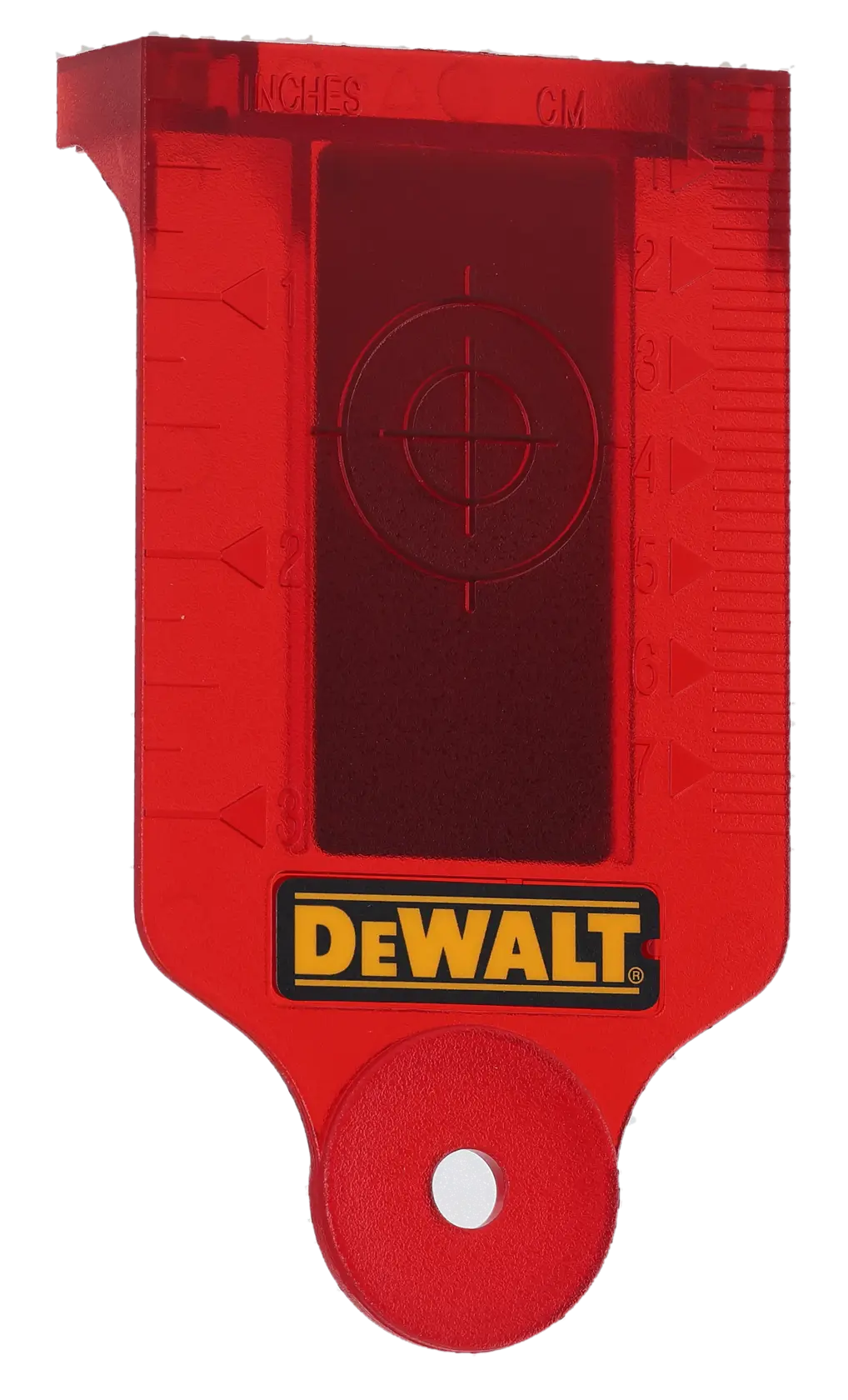 Acessório fotográfico DEWALT DE0730, DE0730-XJ, vermelho transparente com alvo e régua.