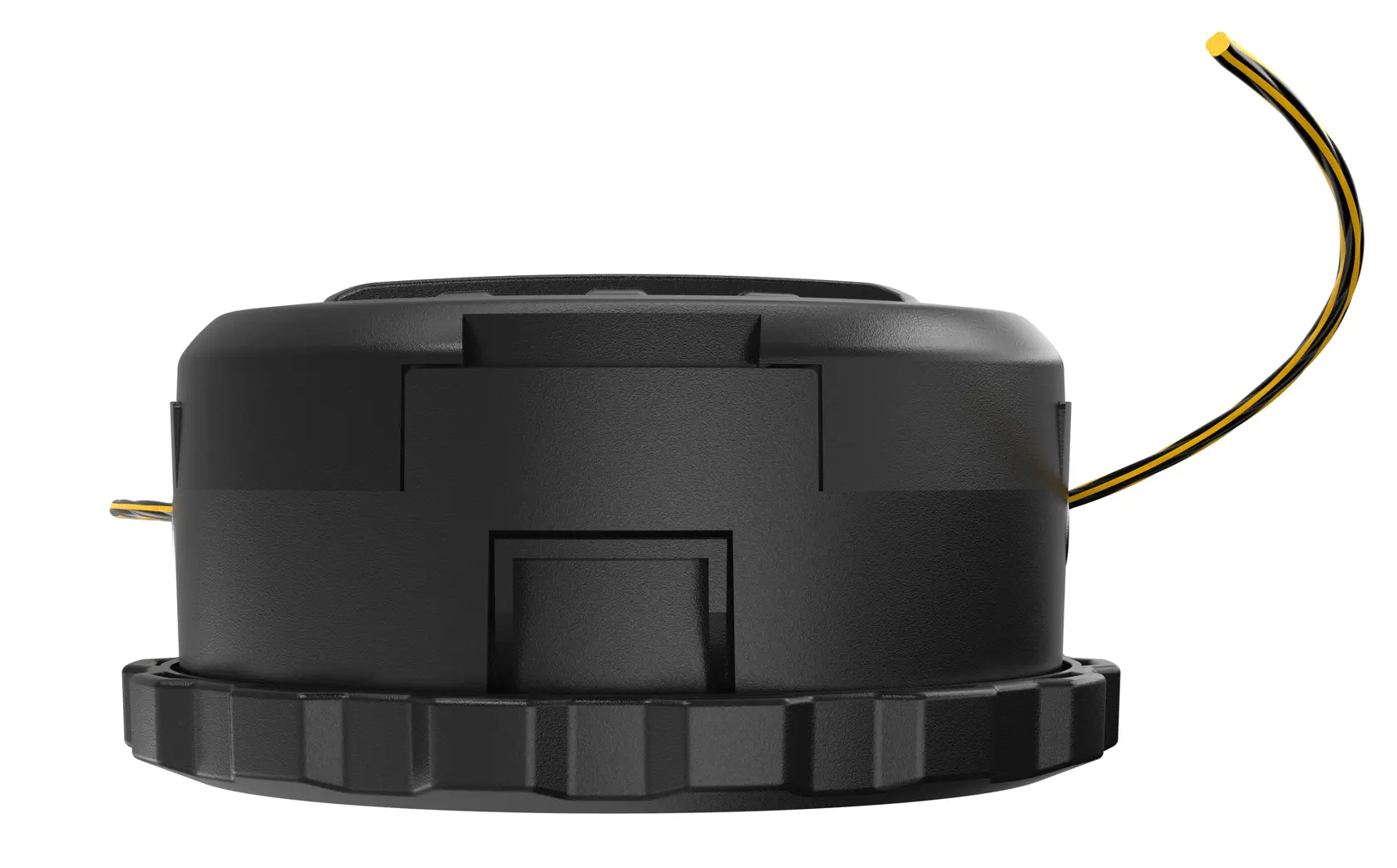 Carrete DEWALT DT20903, DT20903-QZ con línea para fotografía, negro y amarillo, vista lateral.