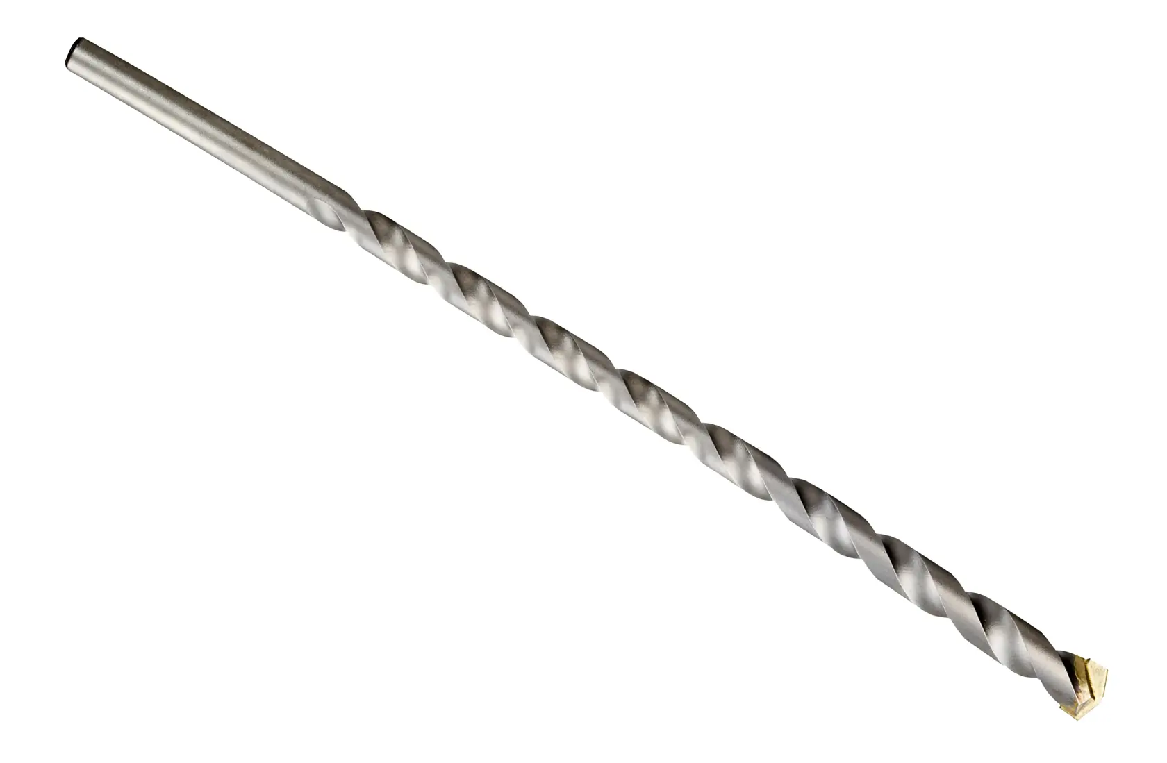 Broca para mampostería DEWALT DT6502 con espiral y punta de carburo, sobre fondo blanco.